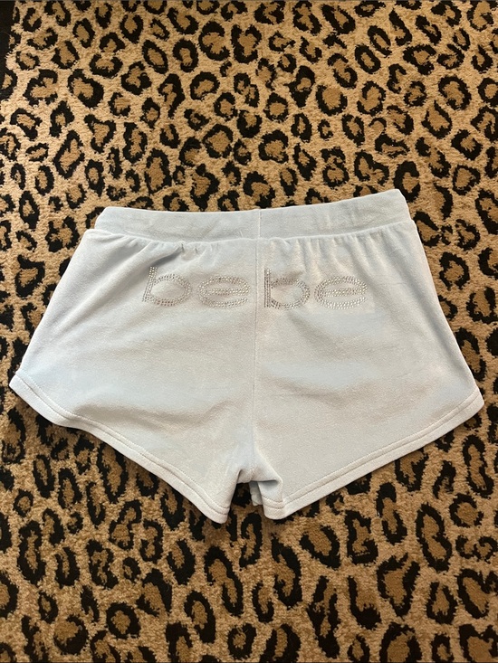 bebe Other - bebe Light Blue Rhinestone Logo Lounge Shorts